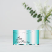 Schimmery Aquamarin Glamour mit Foto Stilvoll Eleg Visitenkarte (Stehend Vorderseite)