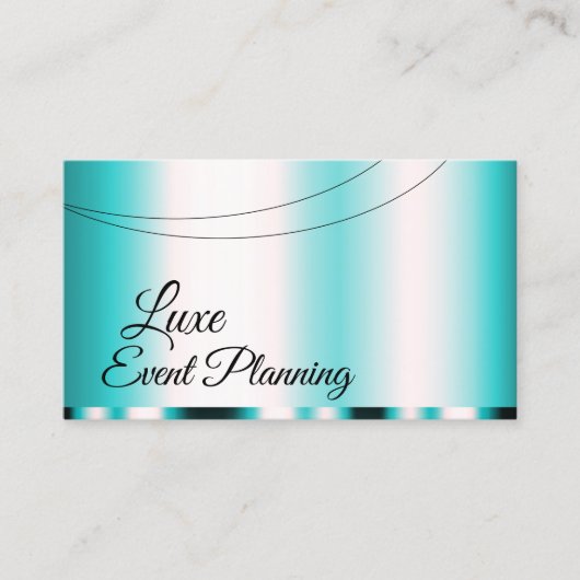 Schimmery Aquamarin Glamour mit Foto Stilvoll Eleg Visitenkarte (Vorderseite)
