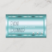 Schimmery Aquamarin mit Diamanten und Logos Stilvo Visitenkarte (Vorderseite)