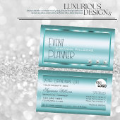 Schimmery Aquamarin mit Diamanten und Logos Stilvo Visitenkarte