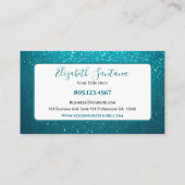 Schimmery Aquamariner Glitzer Visitenkarte (Rückseite)