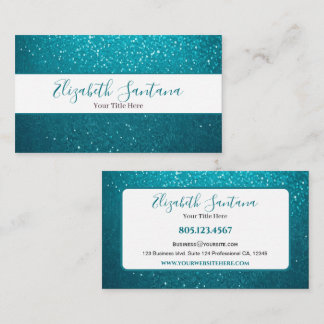 Schimmery Aquamariner Glitzer Visitenkarte