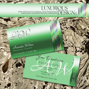 Schimmery Emerald Green mit Monogram Opening Stund Visitenkarte