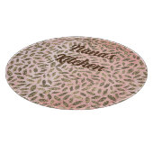 Schimmery Gold Blätter auf Rosa Holz Personalisier Schneidebrett (Ecke)