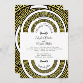 Schimmery Golden Foil Effekt Griechischer Meander Einladung (Vorne/Hinten)