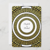 Schimmery Golden Foil Effekt Griechischer Meander Einladung (Rückseite)