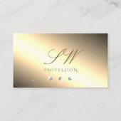 Schimmery Golden Silver Sparkling Diamonds Monogra Visitenkarte (Vorderseite)