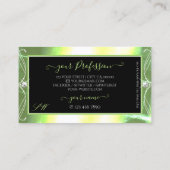 Schimmery Green Black Sparkling Diamonds Initials Visitenkarte (Rückseite)