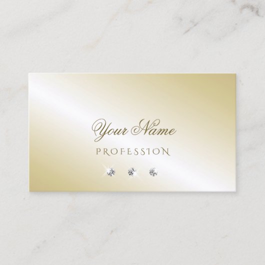 Schimmery Light Golden Sparkling Diamonds Luxuriös Visitenkarte (Vorderseite)