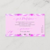 Schimmery Light Pink Sparkling Diamonds Monogram Visitenkarte (Rückseite)