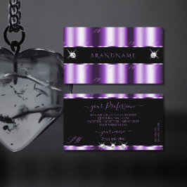Schimmery Lila Black Sparkling Diamonds Initialen Visitenkarte