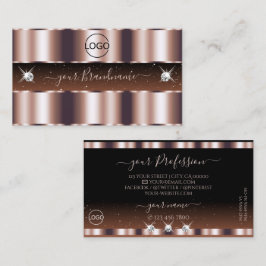 Schimmery Rose Gold Sparkle Glitzy Juwelen mit Log Visitenkarte