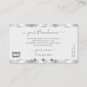 Schimmery Silver Sparkle Juwelen mit Logo Luxuriös Visitenkarte (Rückseite)