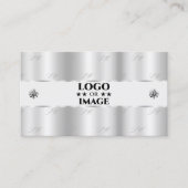 Schimmery Silver Sparkle Juwelen mit Logo Luxuriös Visitenkarte (Vorderseite)