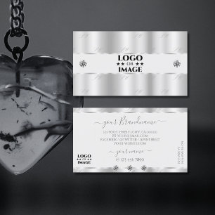Schimmery Silver Sparkle Juwelen mit Logo Luxuriös Visitenkarte