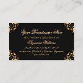 Schimmliges Schwarz-Gold-Dekor mit beeindruckendem Visitenkarte (Rückseite)