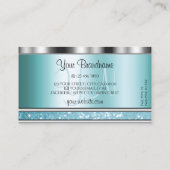 Schimmliges Silber-Sparkling-Monogramm des Aquamar Visitenkarte (Rückseite)