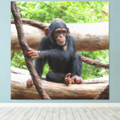Schimpanse 001 leinwanddruck (Insitu (Holzboden))