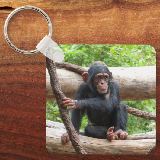 Schimpanse 001 schlüsselanhänger (Vorderseite)