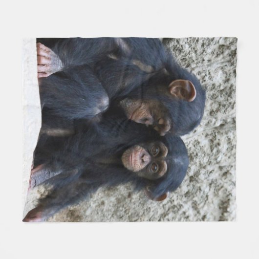 Schimpanse 002 fleecedecke (Vorderseite (Horizontal))