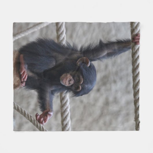 Schimpanse 017 fleecedecke (Vorderseite (Horizontal))