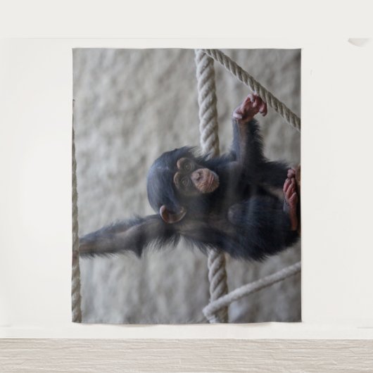 Schimpanse 017 wandteppich (Vorderseite)
