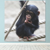 Schimpanse 030 leinwanddruck (Insitu (Holzboden))