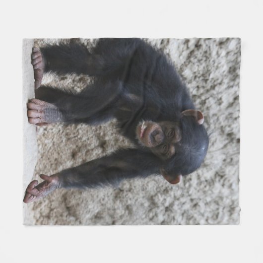 Schimpanse 031 fleecedecke (Vorderseite (Horizontal))