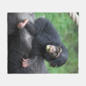 Schimpanse 032 fleecedecke (Vorderseite (Horizontal))