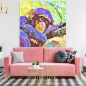 Schimpanse 3 leinwanddruck (Insitu (Wohnzimmer))