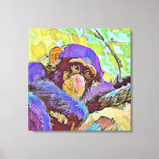 Schimpanse 3 leinwanddruck (Vorderseite)