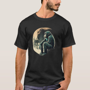 Schimpanse Affe Wilde Waldtiere Retro Vintage T-Shirt