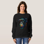 Schimpanse Affengesicht Buntes Wildtier Waldtier Sweatshirt (Vorne ganz)