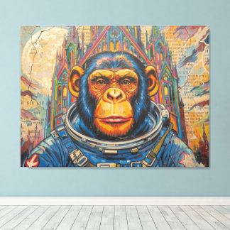 SCHIMPANSE ASTRONAUT KOMMT NACH HAUSE-4 LEINWANDDRUCK