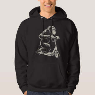 Schimpanse auf einem E-Scooter-Affen Hoodie