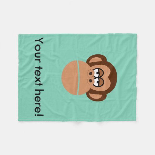 Schimpanse-Cartoon Fleecedecke (Vorderseite (Horizontal))