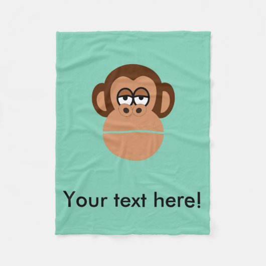 Schimpanse-Cartoon Fleecedecke (Vorderseite)