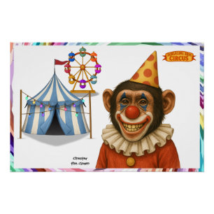 Schimpanse Clown Chester Poster