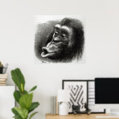Schimpanse enttäuscht und Sulky Poster (Heimbüro)