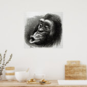 Schimpanse enttäuscht und Sulky Poster (Küche)