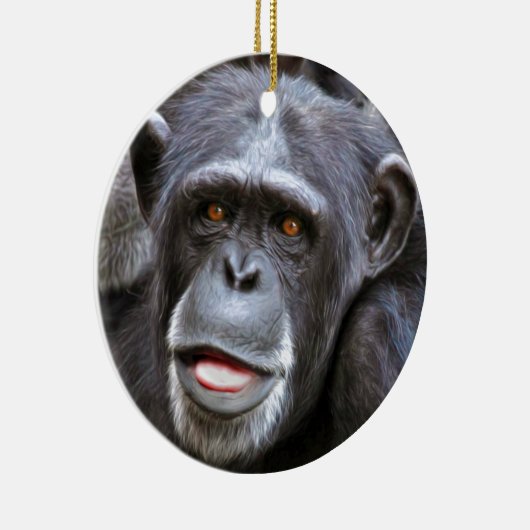 Schimpanse-Foto Keramikornament (Rechts)