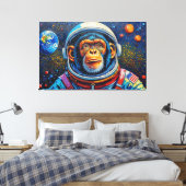 SCHIMPANSE IM ALL-2 LEINWANDDRUCK (Insitu (Schlafzimmer))