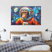 SCHIMPANSE IM ALL-3 LEINWANDDRUCK (Insitu (Schlafzimmer))
