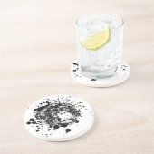 Schimpanse in Black Splash Getränkeuntersetzer (Seite)