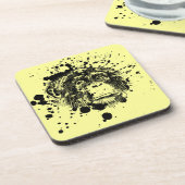 Schimpanse in Black Splash Getränkeuntersetzer (Linke Seite)