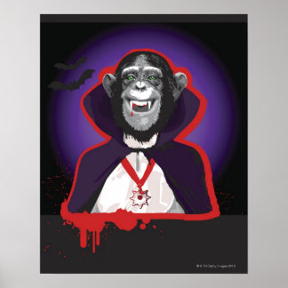 Schimpanse in Dracula-Kostüm Poster