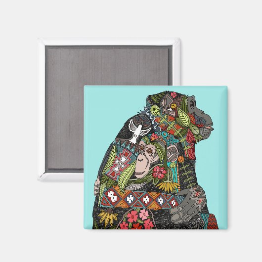 Schimpanse-Liebe Magnet (Vorderseite/Rückseite)