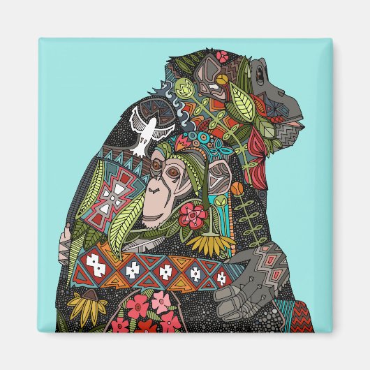 Schimpanse-Liebe Magnet (Vorne)