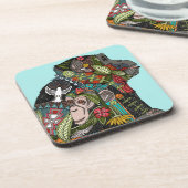 Schimpanse-Liebe Untersetzer (Linke Seite)