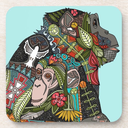 Schimpanse-Liebe Untersetzer (Vorderseite)